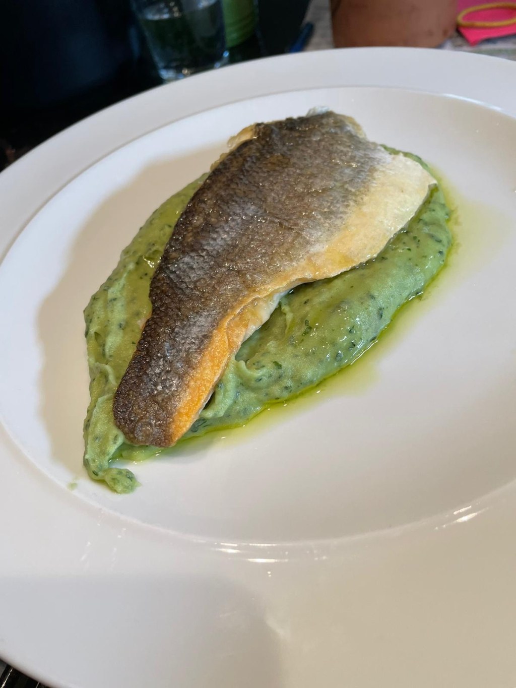 Sea Bass with Basil Potato&nbsp;Puree