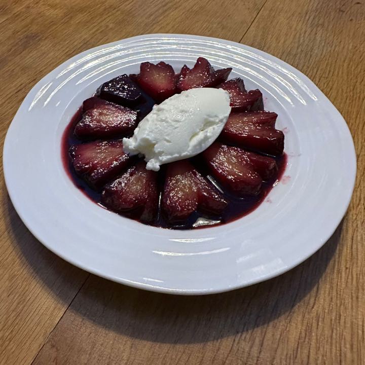 Blueberry Poached Pineapple with Yoghurt Ice&nbsp;Cream